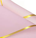 Light Pink Waterproof Wrapping Paper – Gold Edge (20 Sheets)