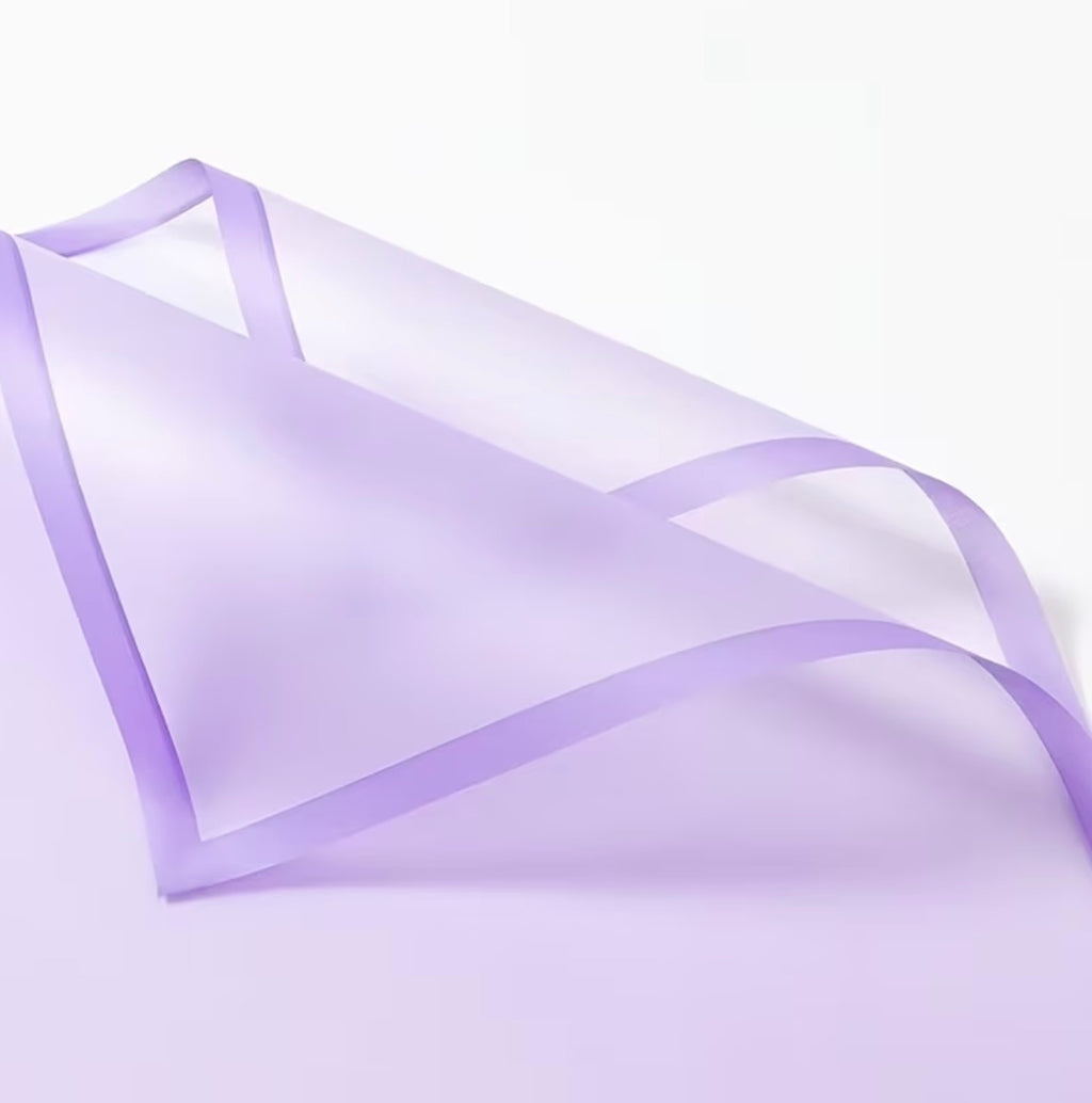 Purple Transparent Waterproof Wrapping Paper (20 Sheets)