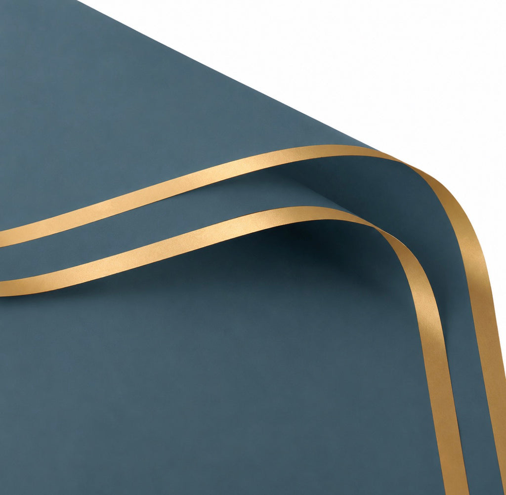 Deep Green Waterproof Wrapping Paper – Gold Edge (20 Sheets)