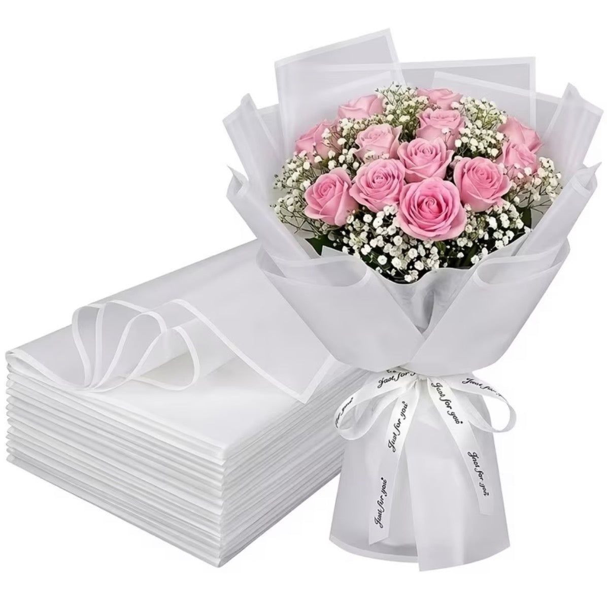 White Transparent Waterproof Wrapping Paper (20 Sheets)