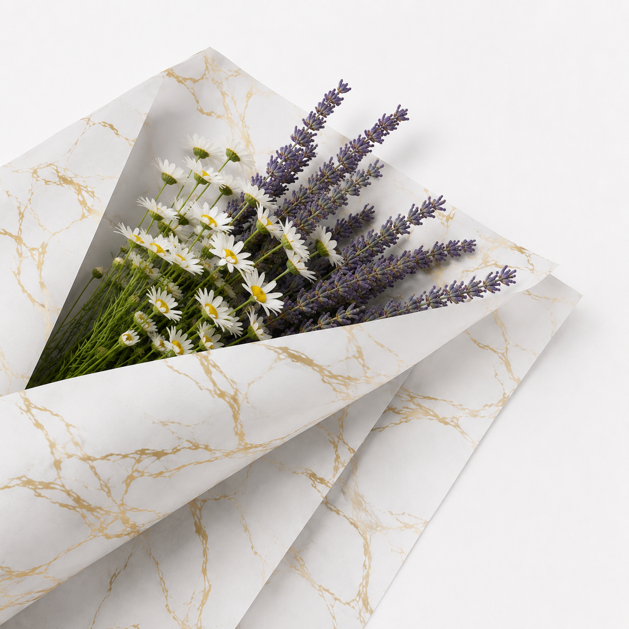 White Marble Waterproof Wrapping Paper (20 Sheets)