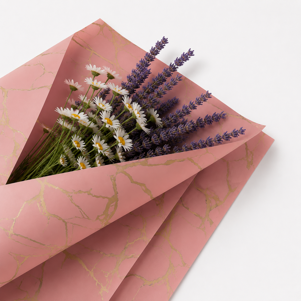 Pink Marble Waterproof Wrapping Paper (20 Sheets)